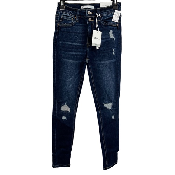 KanCan Women's High Rise Jeans - Dark Blue no tags, worn 2x like new - Picture 1 of 16